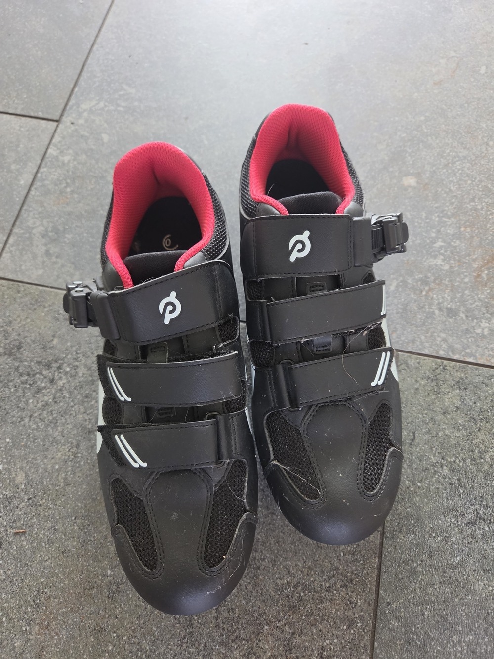 Peloton Black Cycling Shoes with Pink Lining